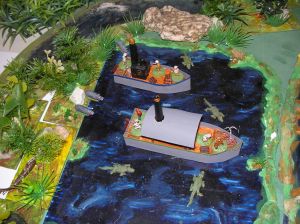 L'expédition se prépare. Des embarcations dernier cri sont utilisées !