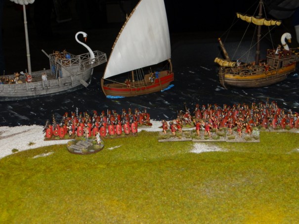 Les Romains débarquent en Britanie.