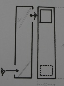 2 miroirs penchés à 45° placés dans "un coffre" (carré ou rond qu'importe) et l'affaire est faite. 