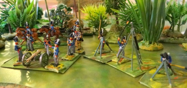 Les fusées dites "à la congrève" copiées sur une arme indienne (royaume de Mysore) par l'Anglais Congréve (1804)