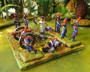 Alors qu'elle portait des rafraîchissements aux artilleurs, Maria trouva un canon abandonné. Sur la table, les artilleurs sont de retour.