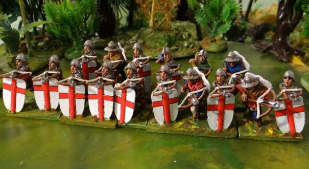 Toujours en CDD, les génois. Ces arbalétriers se sont faits piétiner par la chevalerie française pressée à Crécy.