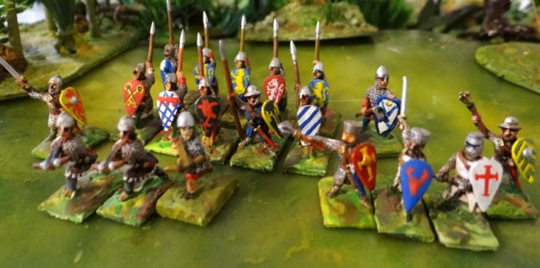 Les chevaliers à pied et les sergents d'arme.