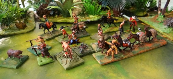 Des trappeurs et leur convoi. Mulets, bivouac et ours .....