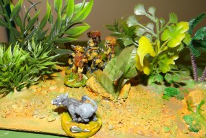 Von Roultaboss n'écoutant que son fuhrer traverse un terrain dangereux. Un phacochère est débusque et rapidement occis par le grand chasseur arien.